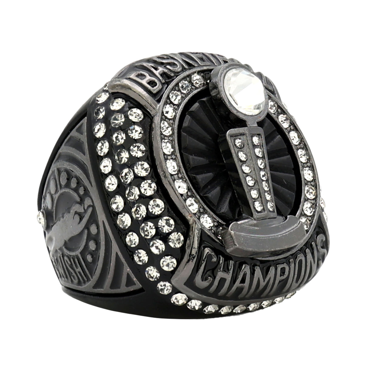BASKETBALL25 METALLIC GREY2 CHAMPIONS RING