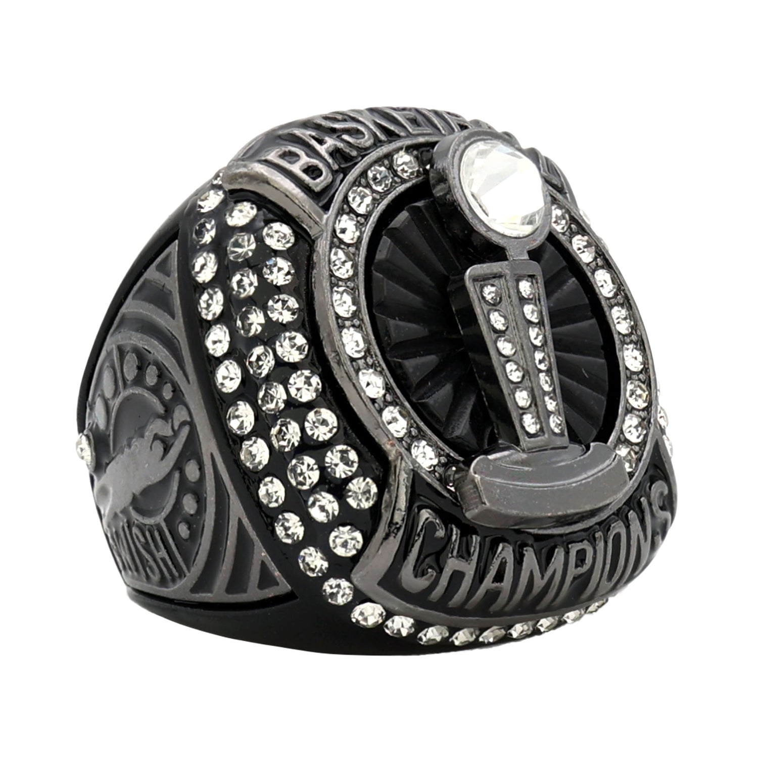 BASKETBALL25 METALLIC GREY2 CHAMPIONS RING
