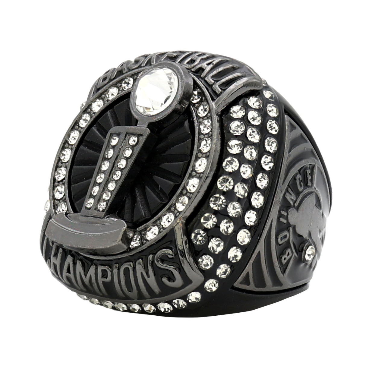 BASKETBALL25 METALLIC GREY2 CHAMPIONS RING