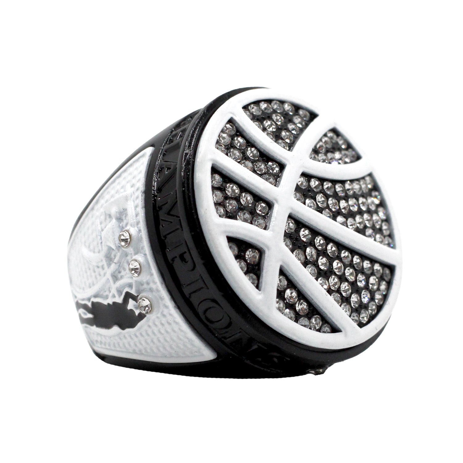 BASKETBALL2 BLACK&WHITE CHAMPIONS RING