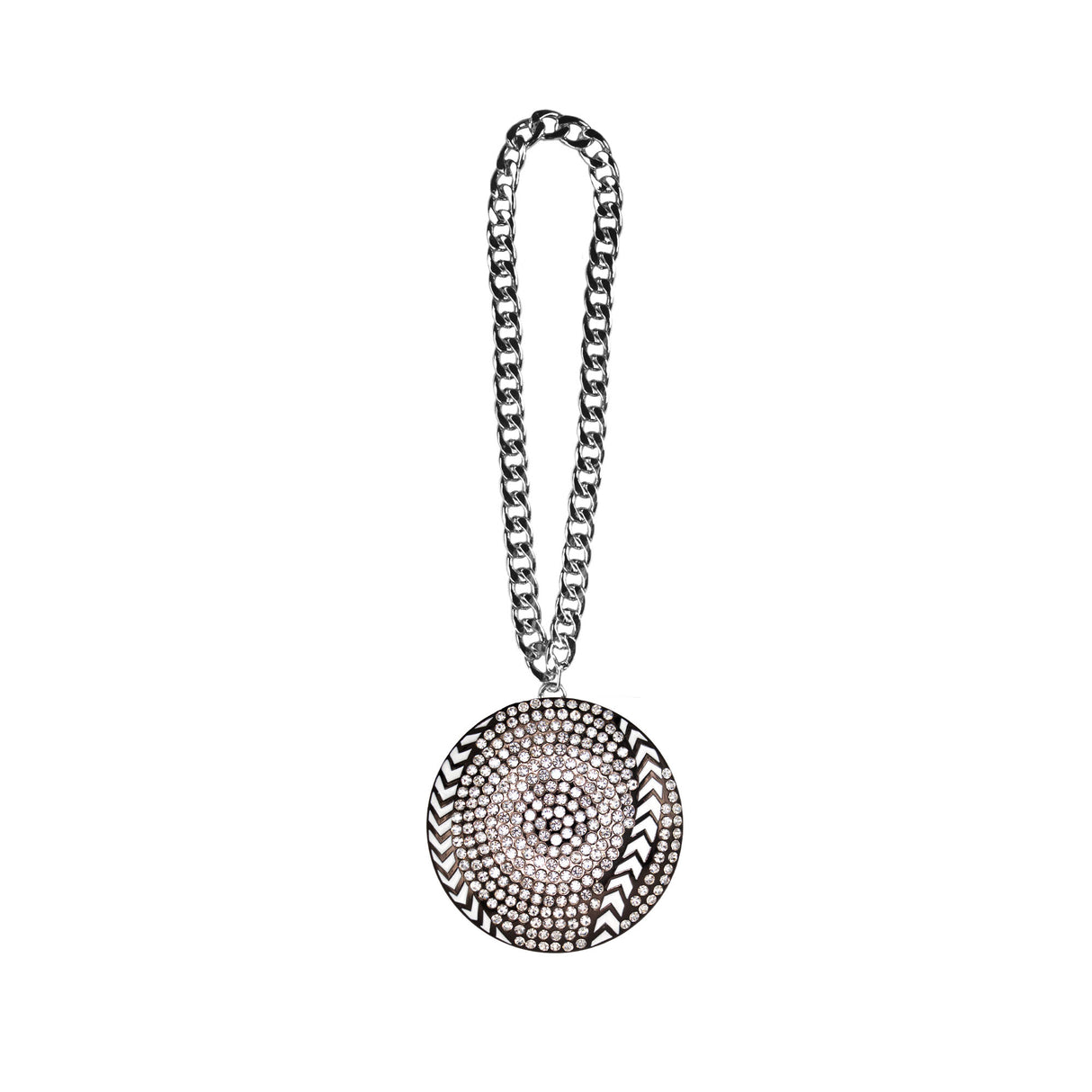 BASEBALL/SOFTBALL STONE CHAIN GUNMETAL/CLEAR/WHITE