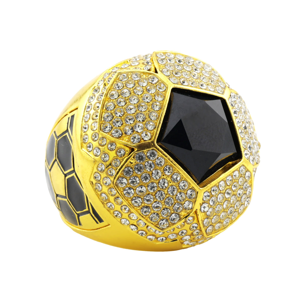 SOCCER25 GOLD ALL STONES RING