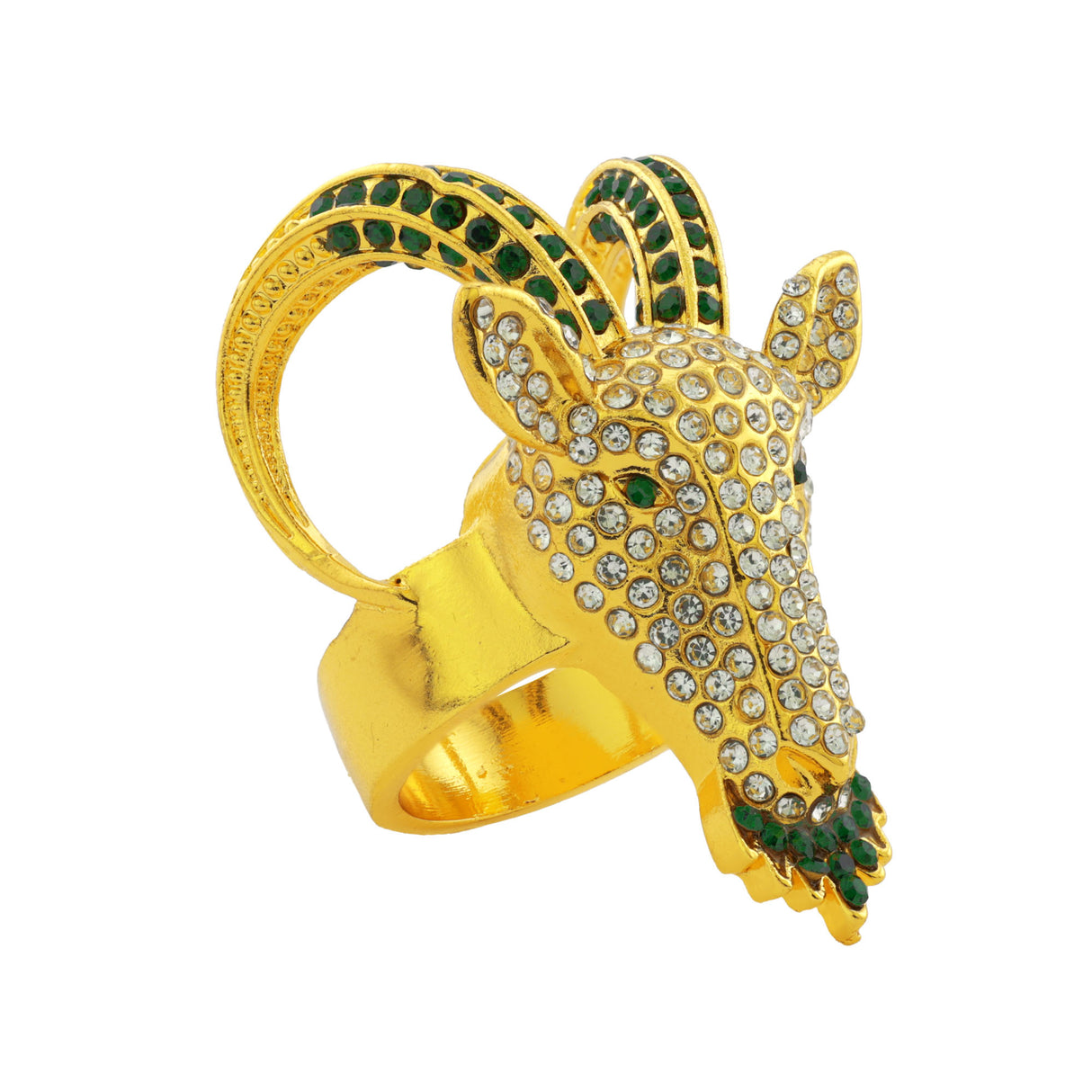 GEN26 GOAT GOLD/CLEAR/GREEN RING
