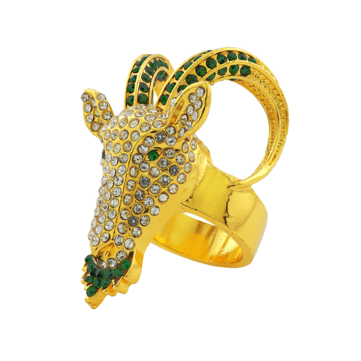 GEN26 GOAT GOLD/CLEAR/GREEN RING