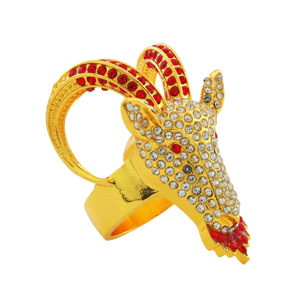 GEN26 GOAT GOLD/CLEAR/RED RING