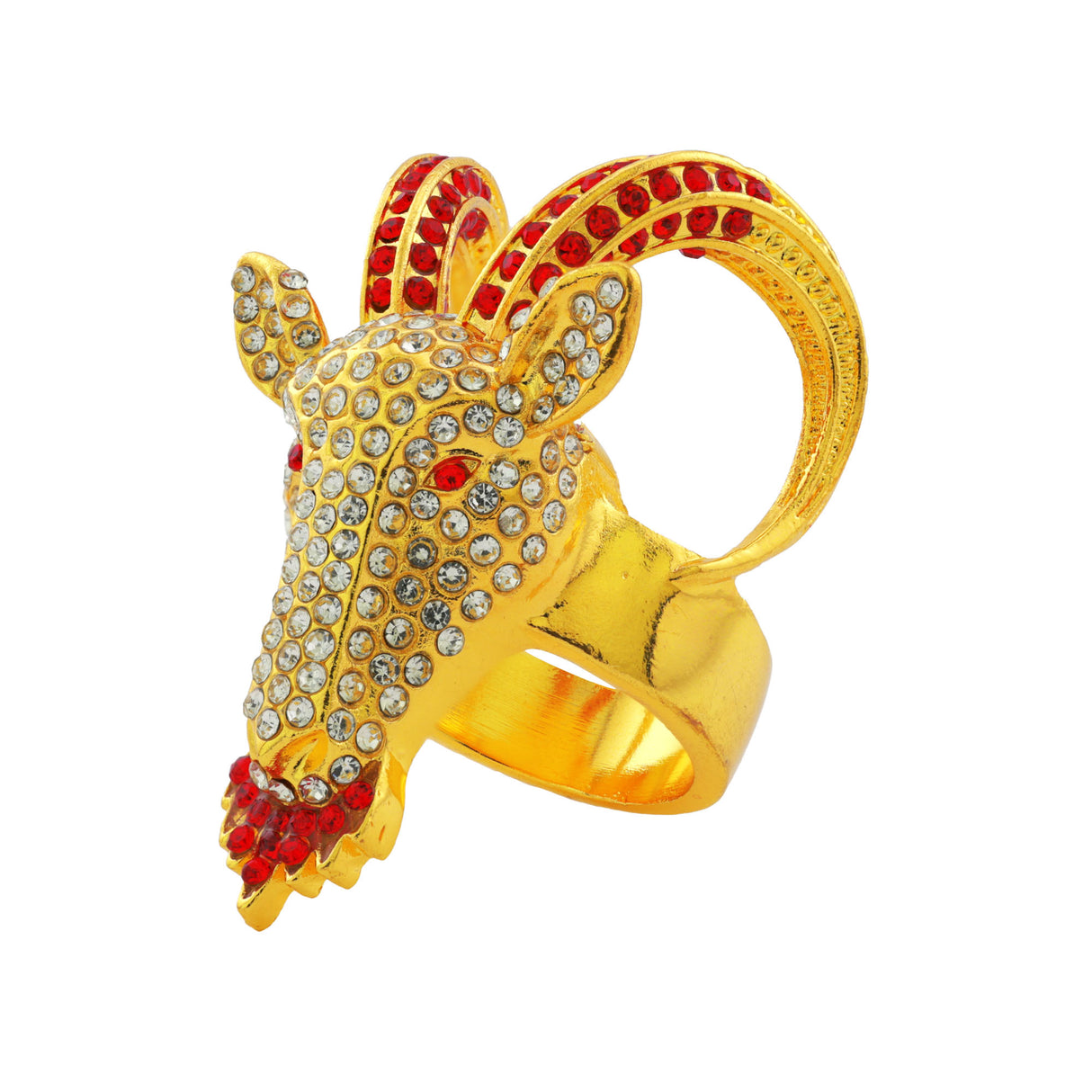 GEN26 GOAT GOLD/CLEAR/RED RING