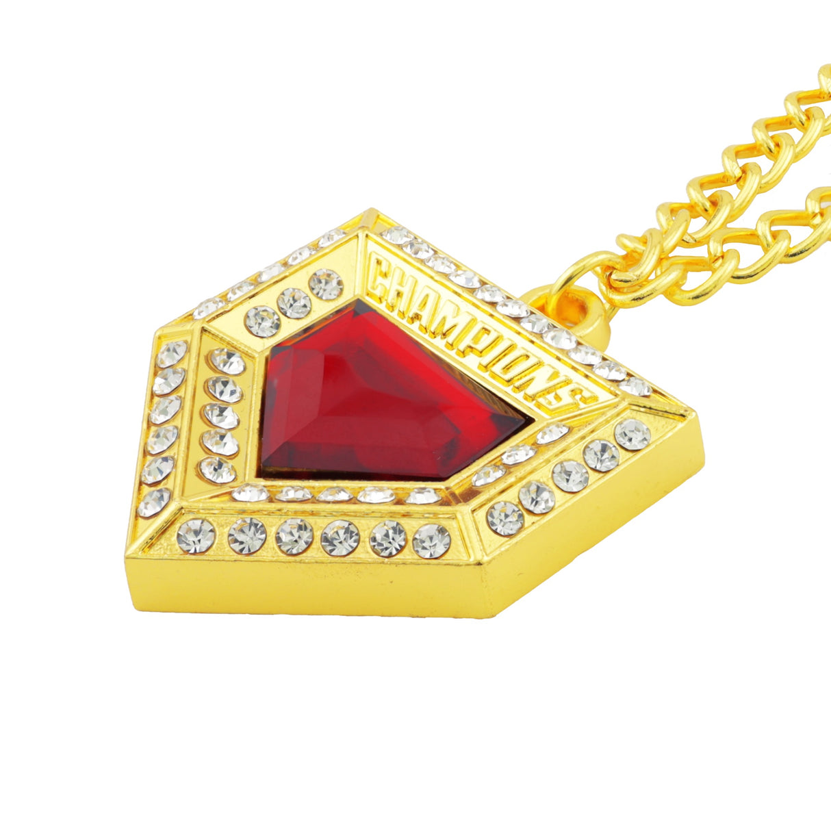 PENDANT26 GOLD CHAMPIONS WITH RED STONE