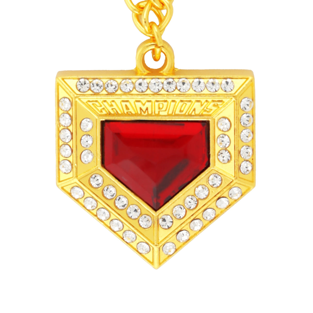 PENDANT26 GOLD CHAMPIONS WITH RED STONE