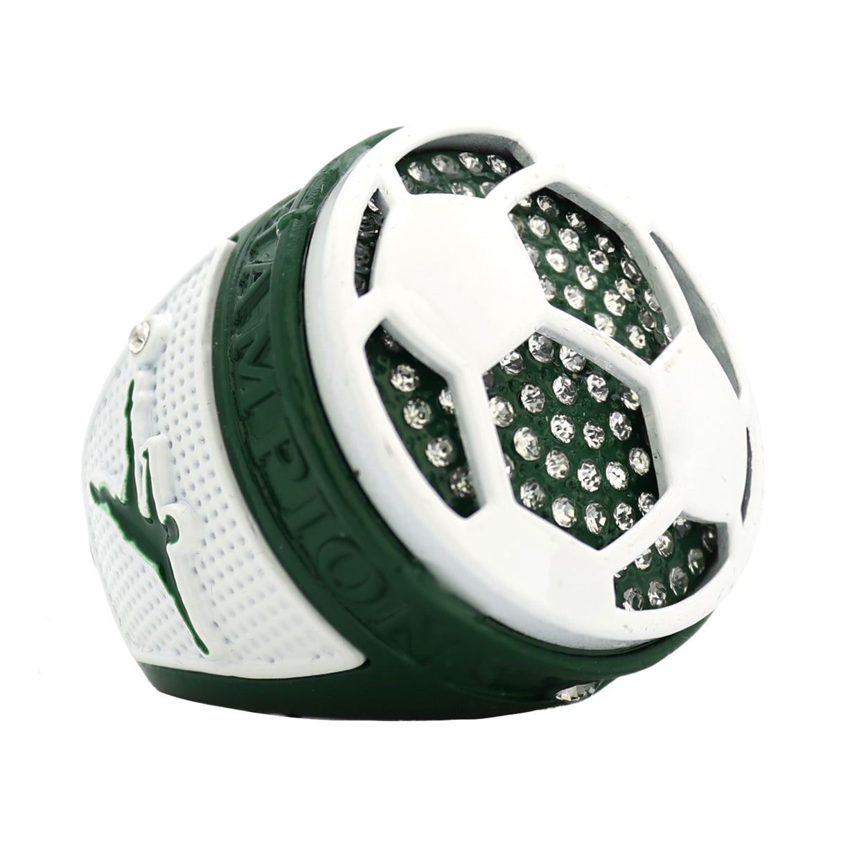SOCCER2 GREEN&WHITE CHAMPIONS RING