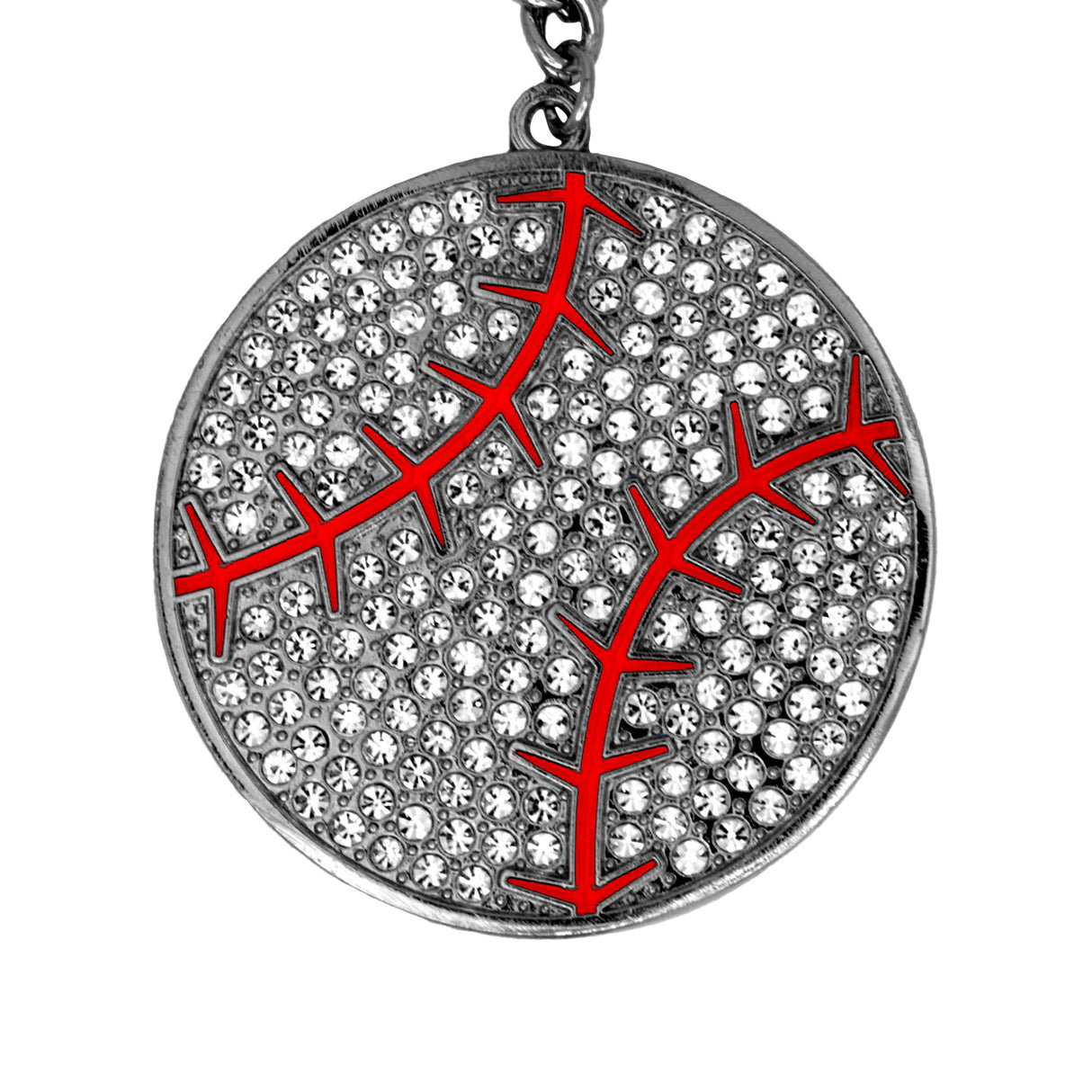 MED2 BALL BLING MEDAL (GUNMETAL/CLEAR/RED)