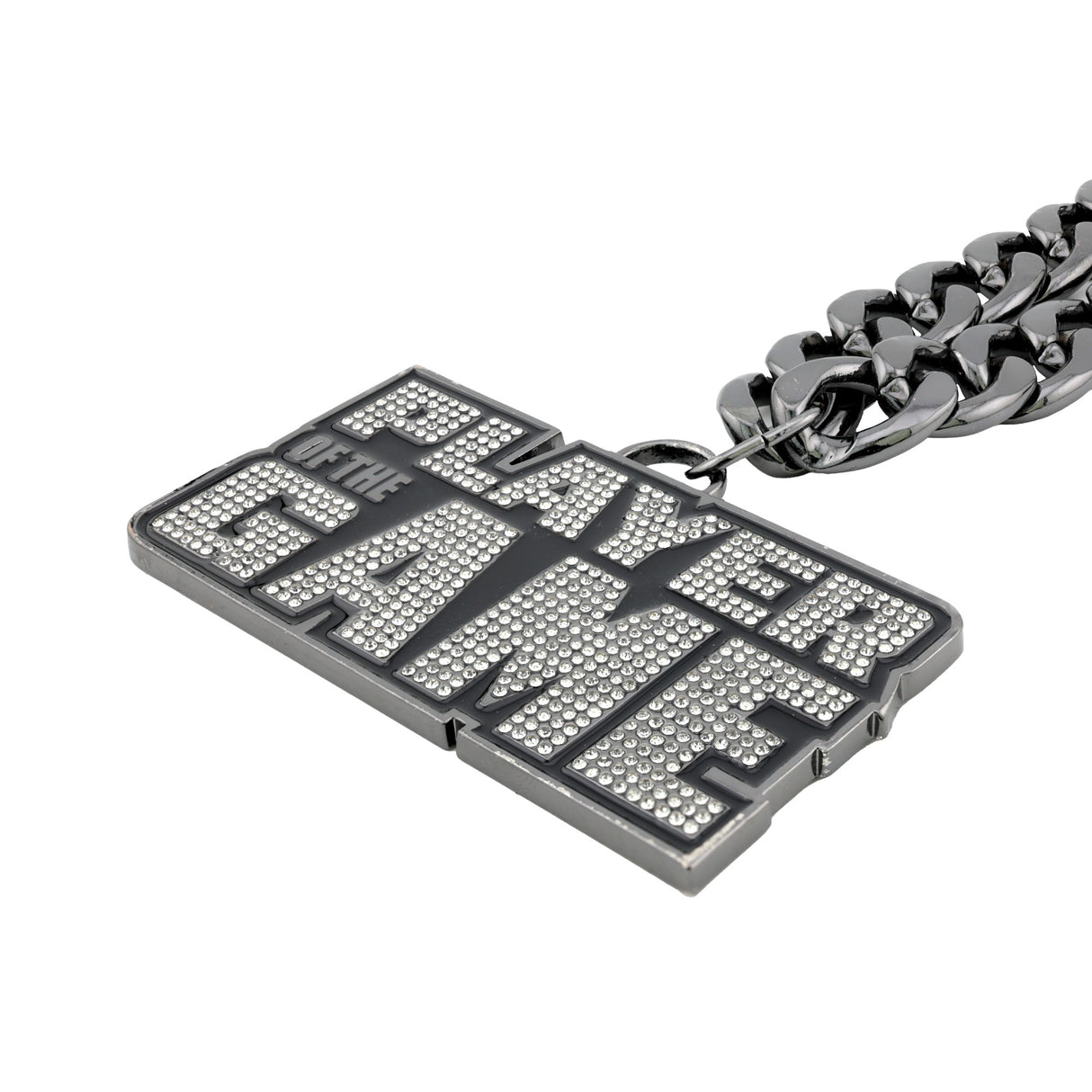 PLAYER OF THE GAME STONE CHAIN GUNMETAL&CLEAR