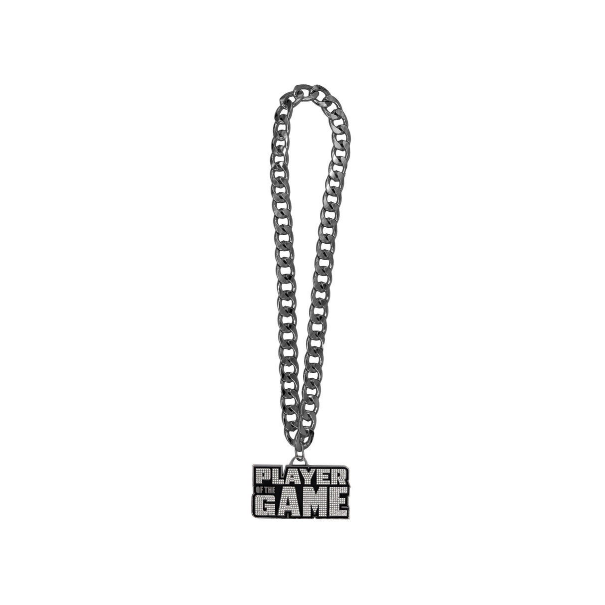PLAYER OF THE GAME STONE CHAIN GUNMETAL&CLEAR