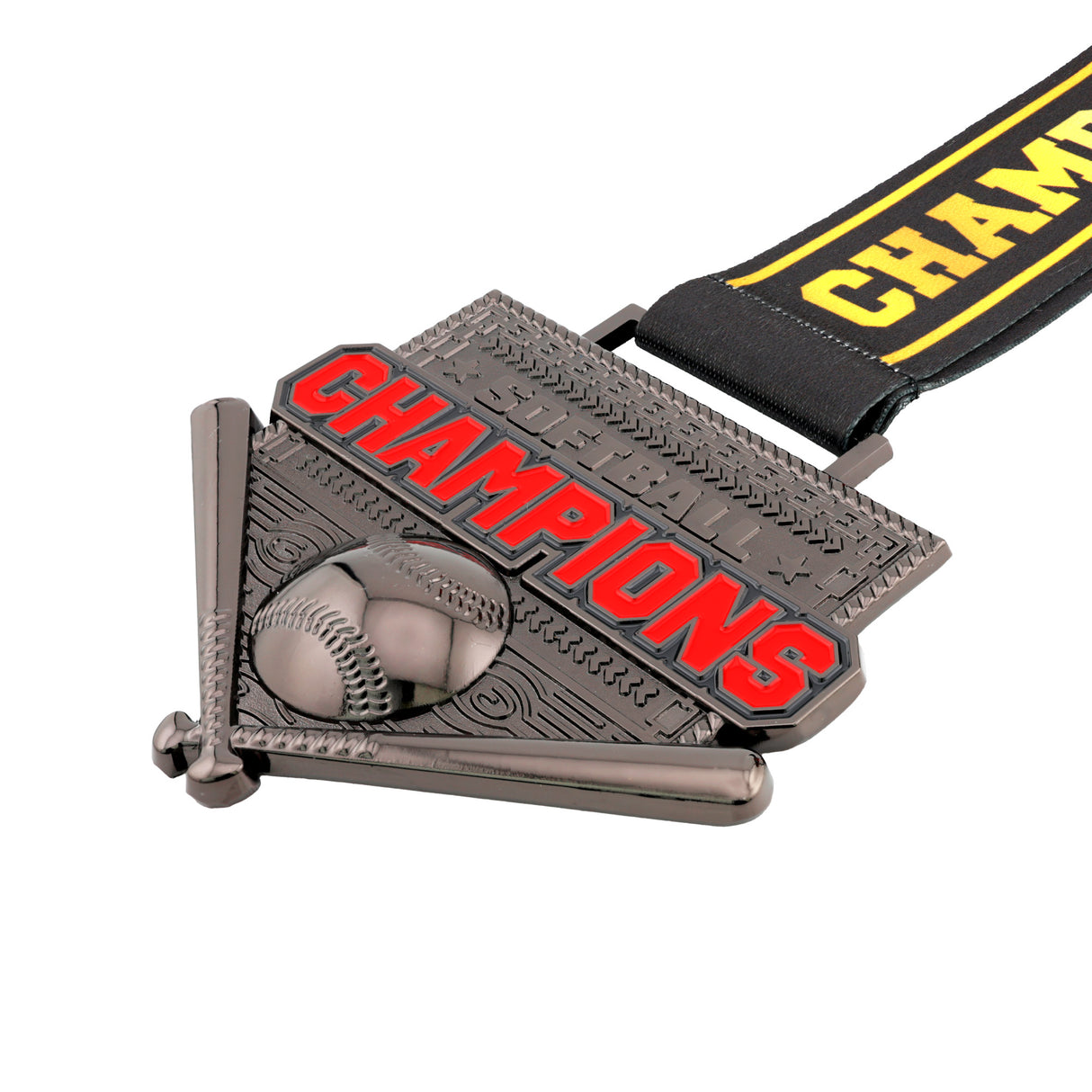 MED26 4'' SOFTBALL GUNMETAL CHAMPIONS MEDAL