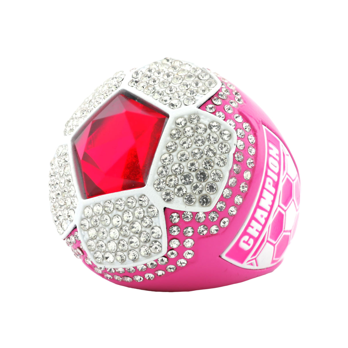 SOCCER25 PINK&WHITE CHAMPIONS RING