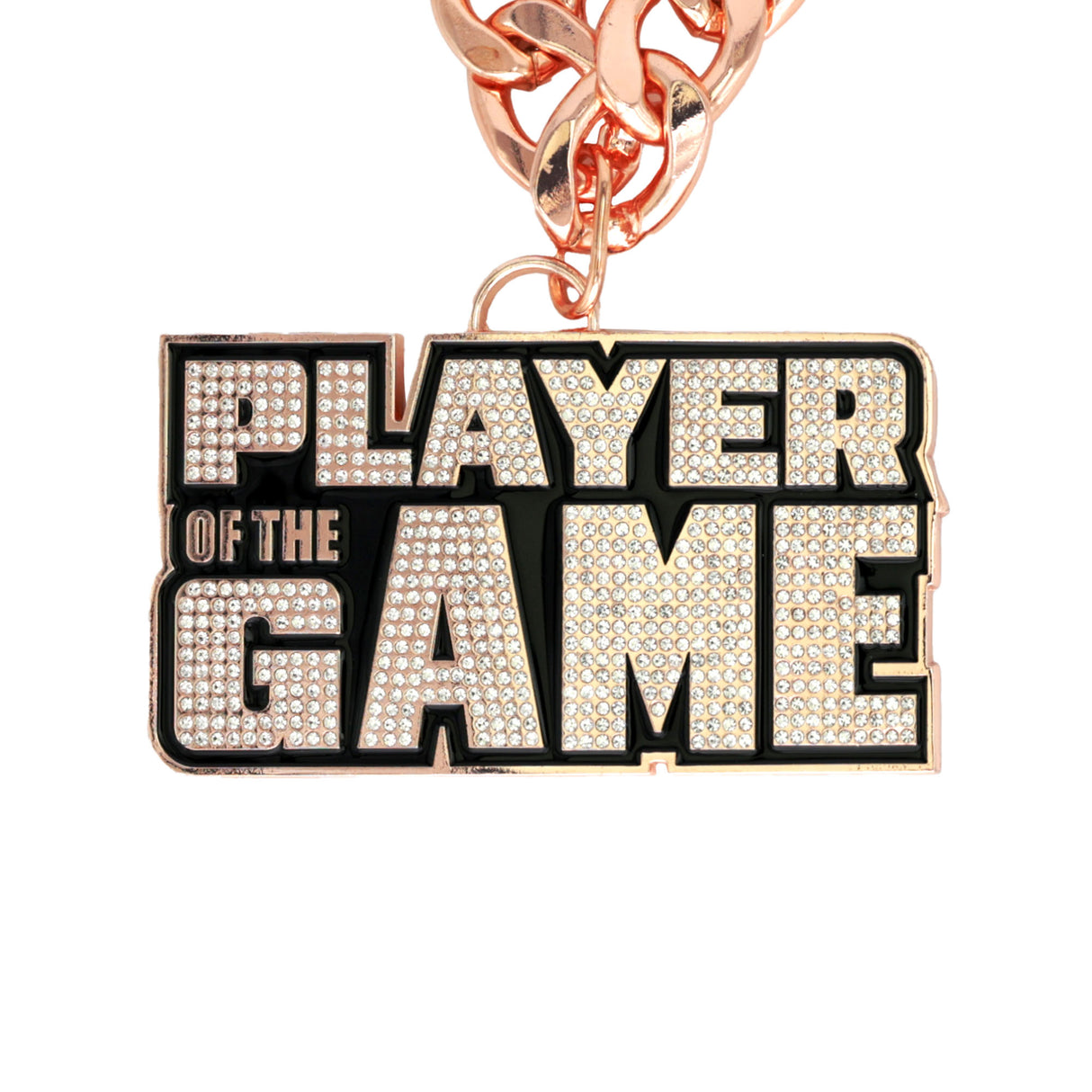 PLAYER OF THE GAME STONE CHAIN ROSE GOLD&CLEAR