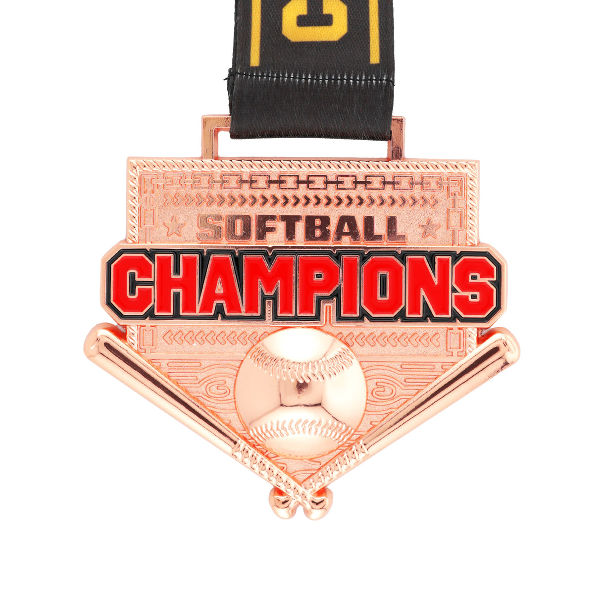 MED26 4'' SOFTBALL ROSEGOLD CHAMPIONS MEDAL