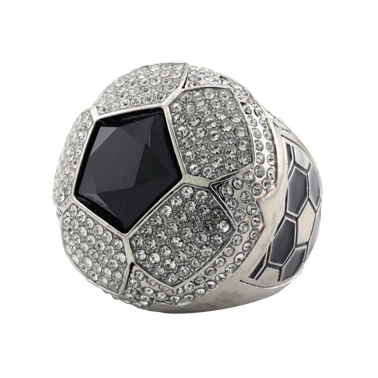 SOCCER25 SILVER ALL STONES RING