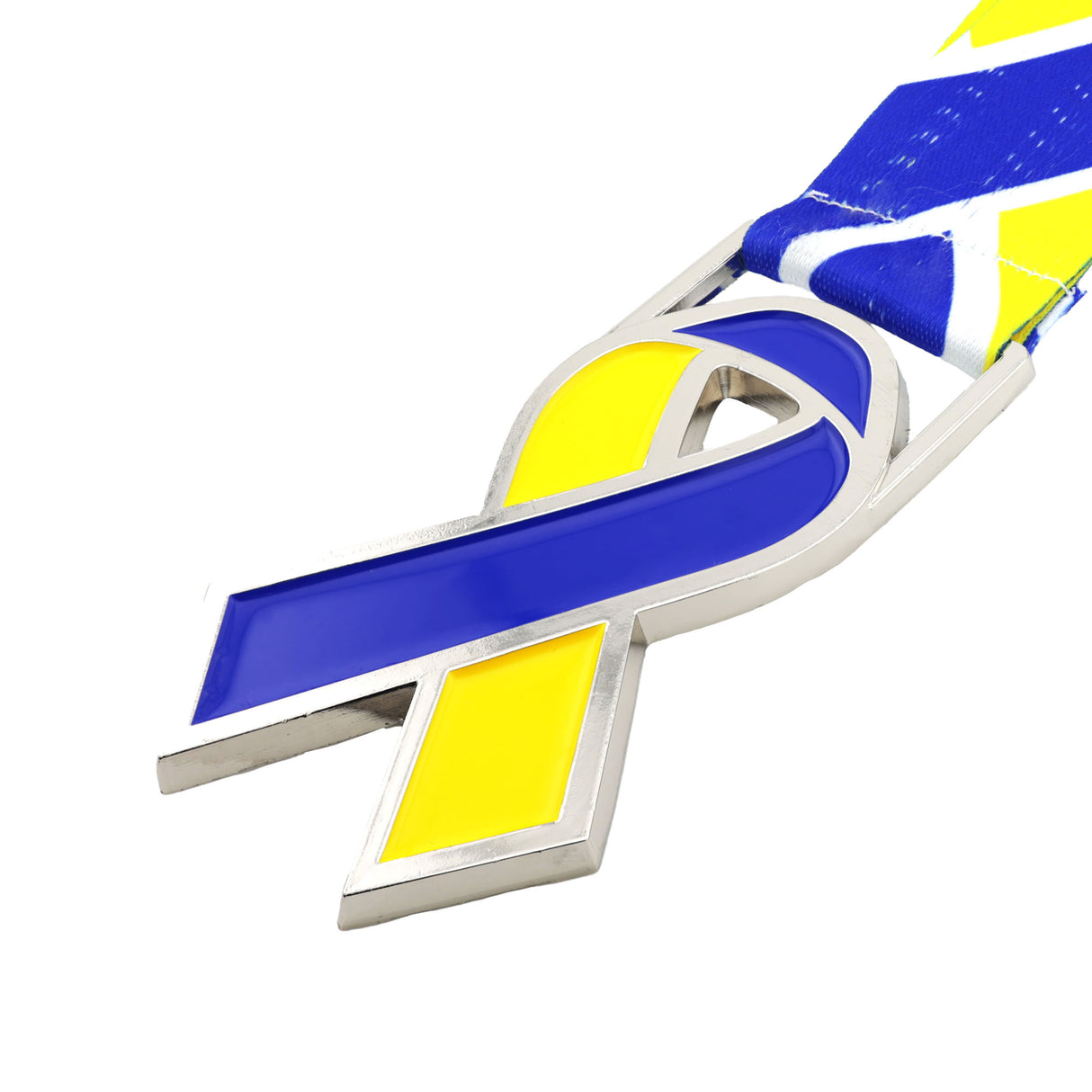 MED26 RIBBON SILVER/BLUE&YELLOW