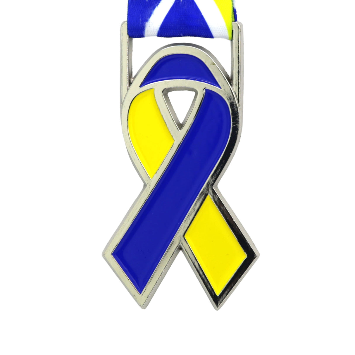 MED26 RIBBON SILVER/BLUE&YELLOW