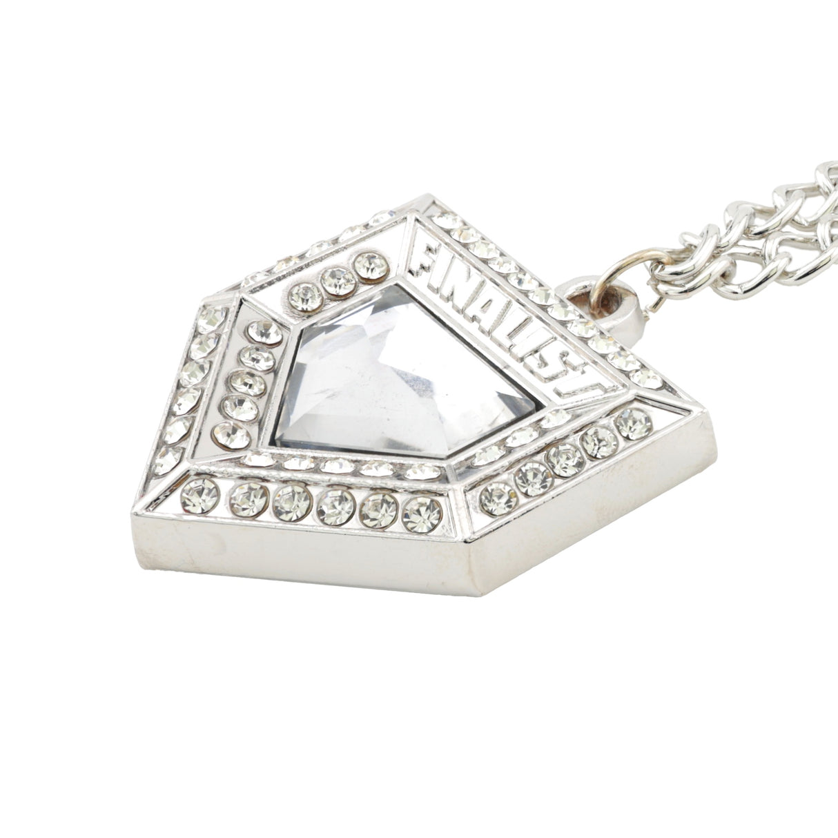 PENDANT26 FINALIST HOMEPLATE CHAIN SILVER/CLEAR