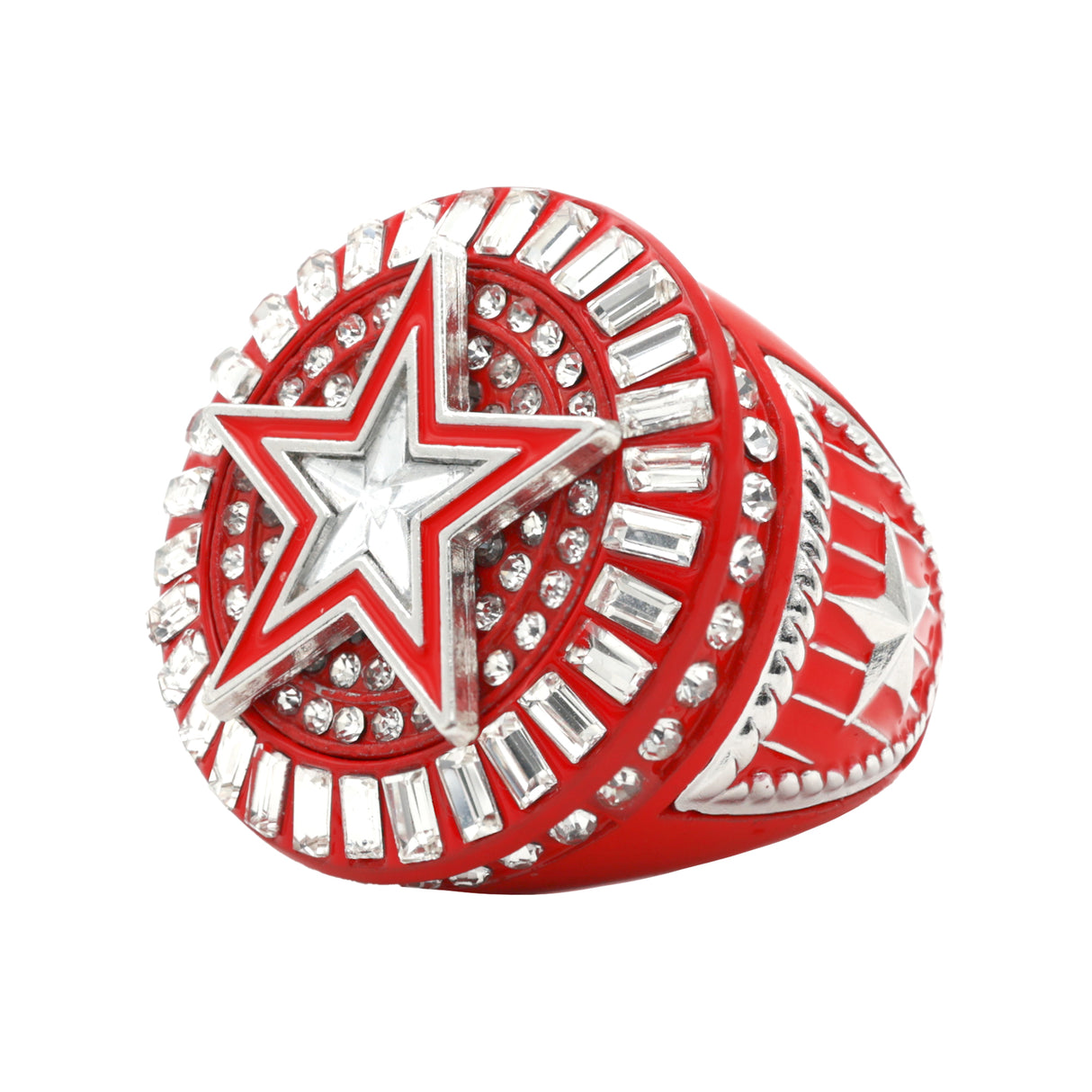 STAR26 SILVER&RED RING