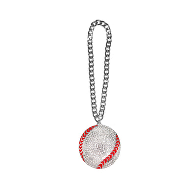 BALL STONE CHAIN SILVER/CLEAR/RED