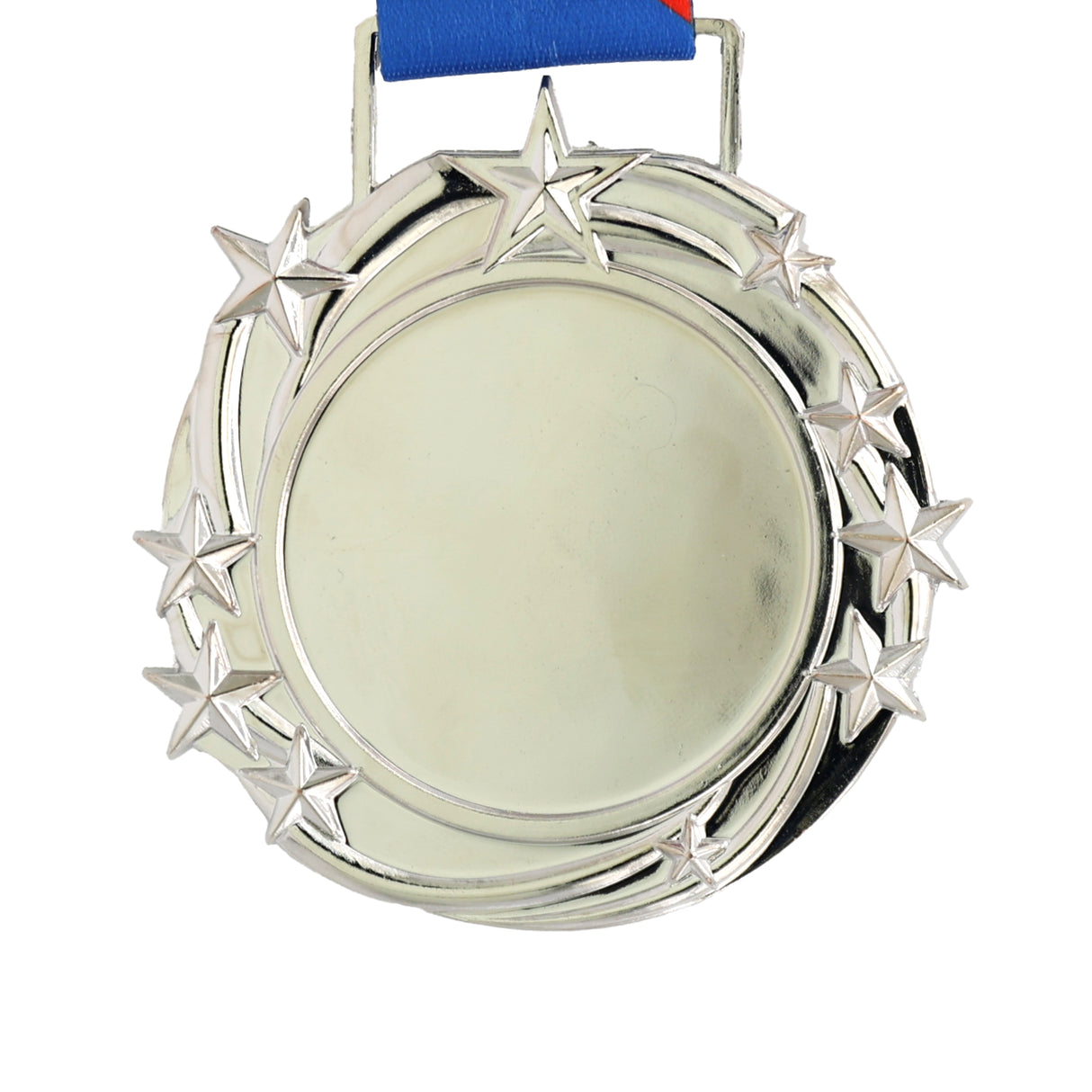 SILVER 3.25" GENERIC BLANK STAR MEDAL