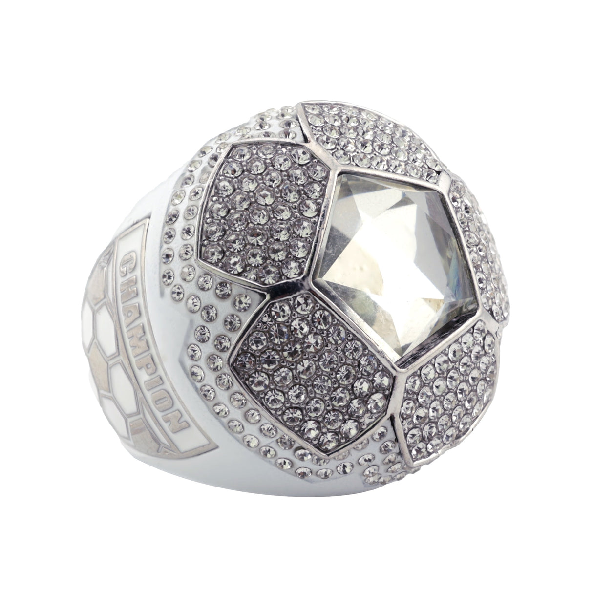 SOCCER25 WHITE&PLATINUM CHAMPIONS RING