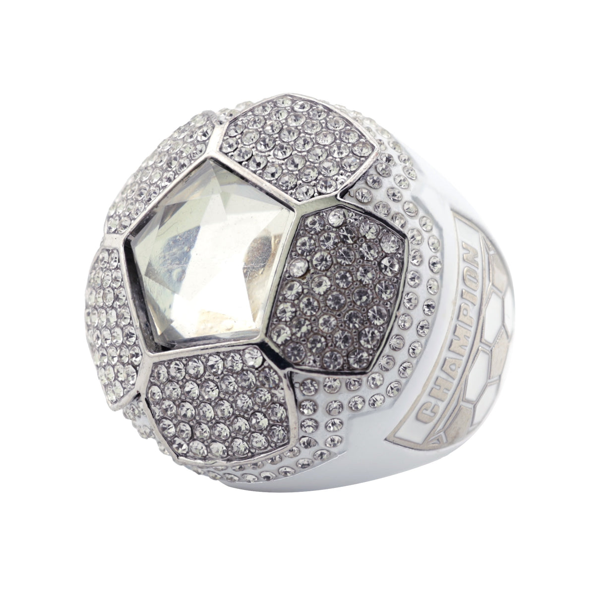 SOCCER25 WHITE&PLATINUM CHAMPIONS RING