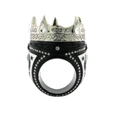 CROWN26 BLACK&SILVER RING