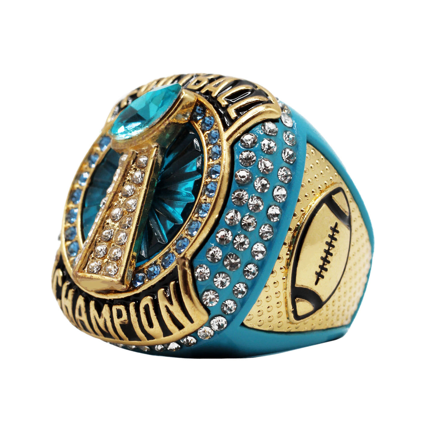 Light Blue Football Champion Ring
