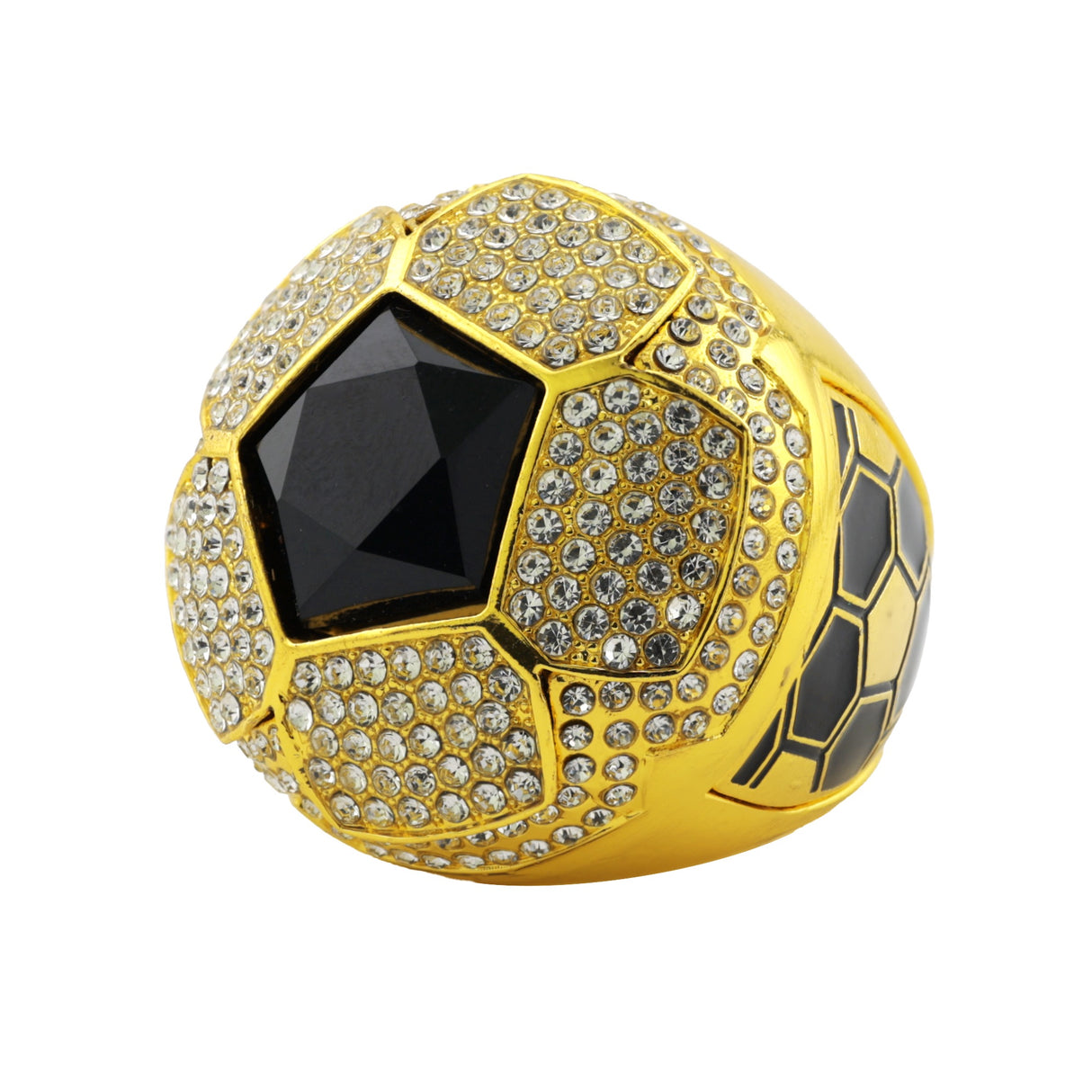 SOCCER25 GOLD ALL STONES RING