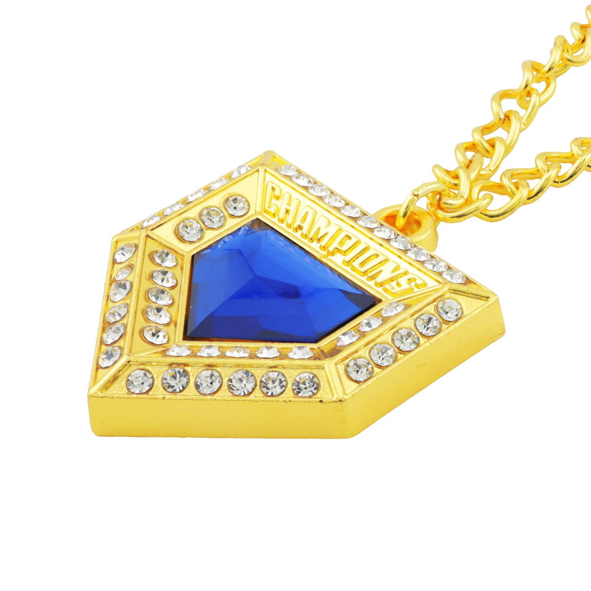 PENDANT26 CHAMPIONS HOMEPLATE CHAIN GOLD/BLUE