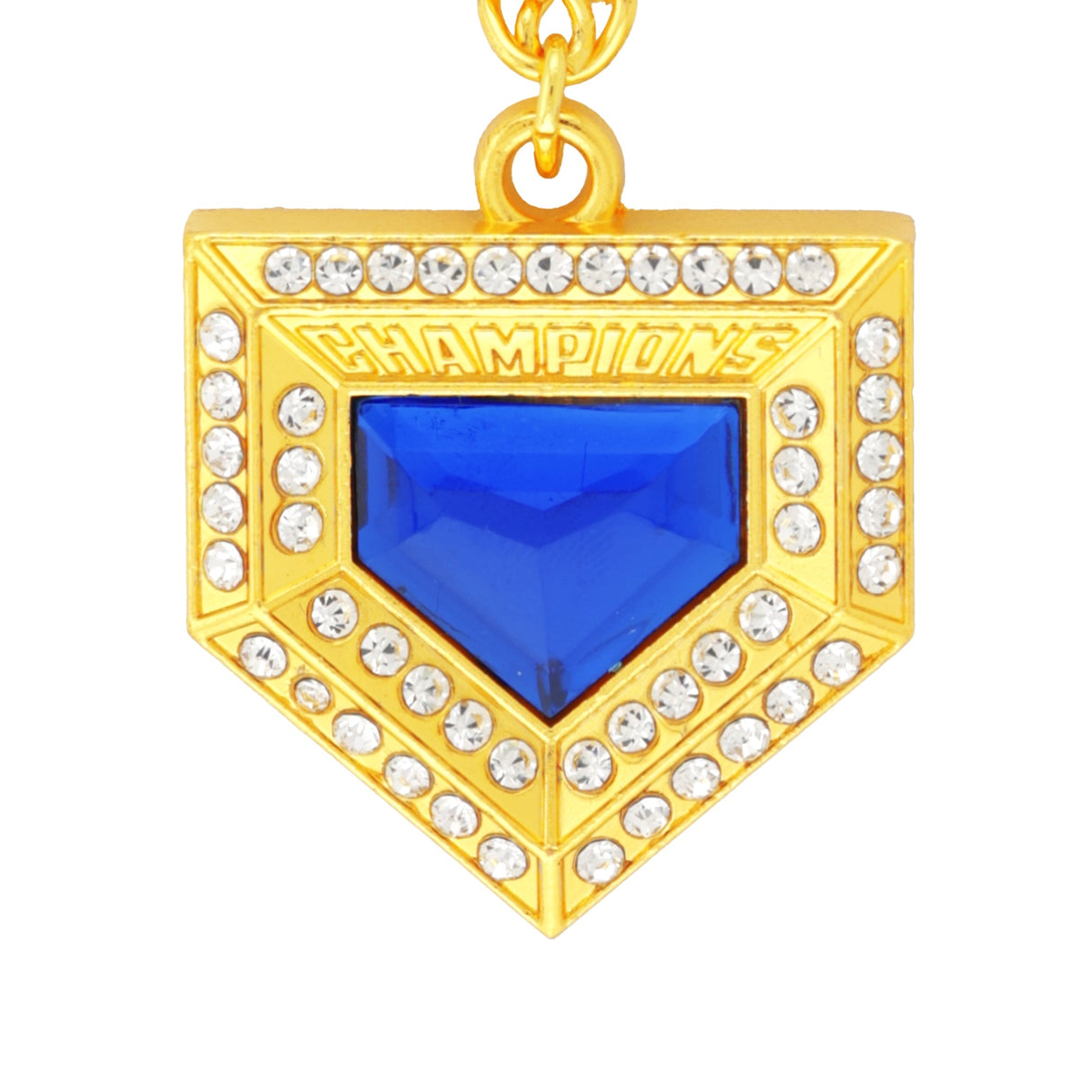 PENDANT26 CHAMPIONS HOMEPLATE CHAIN GOLD/BLUE