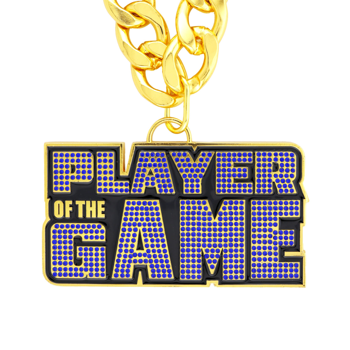 PLAYER OF THE GAME STONE CHAIN GOLD&BLUE