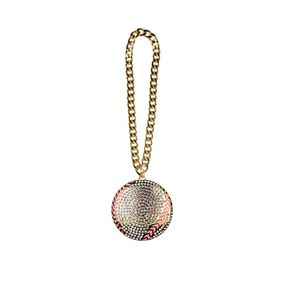 BALL STONE CHAIN GOLD/CLEAR/PINK