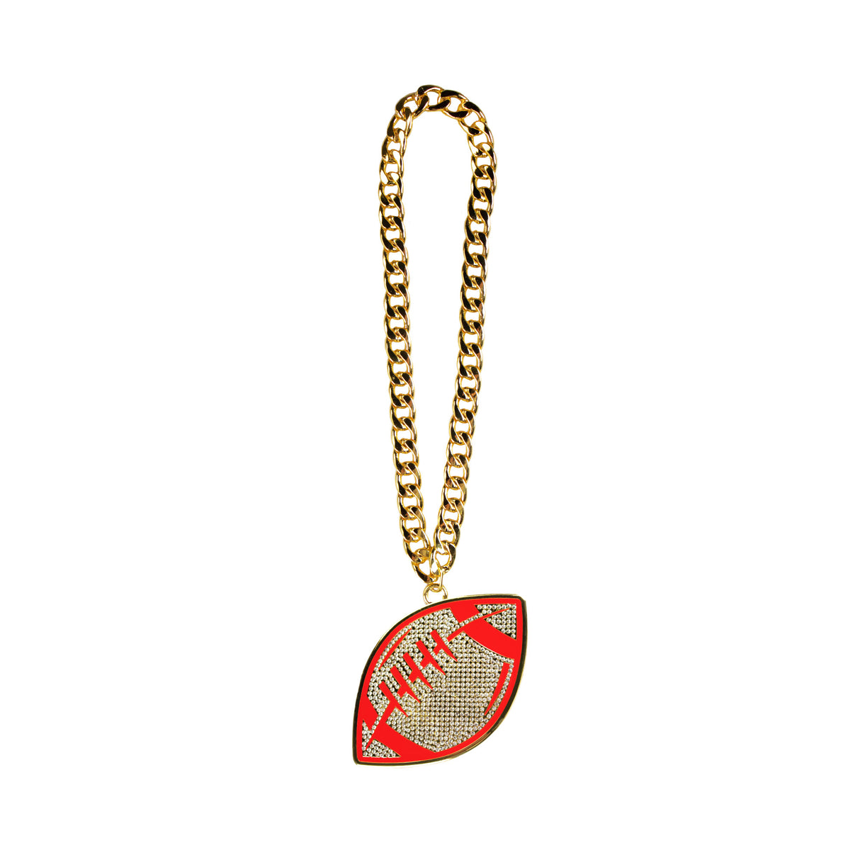 FOOTBALL STONE CHAIN RED/GOLD