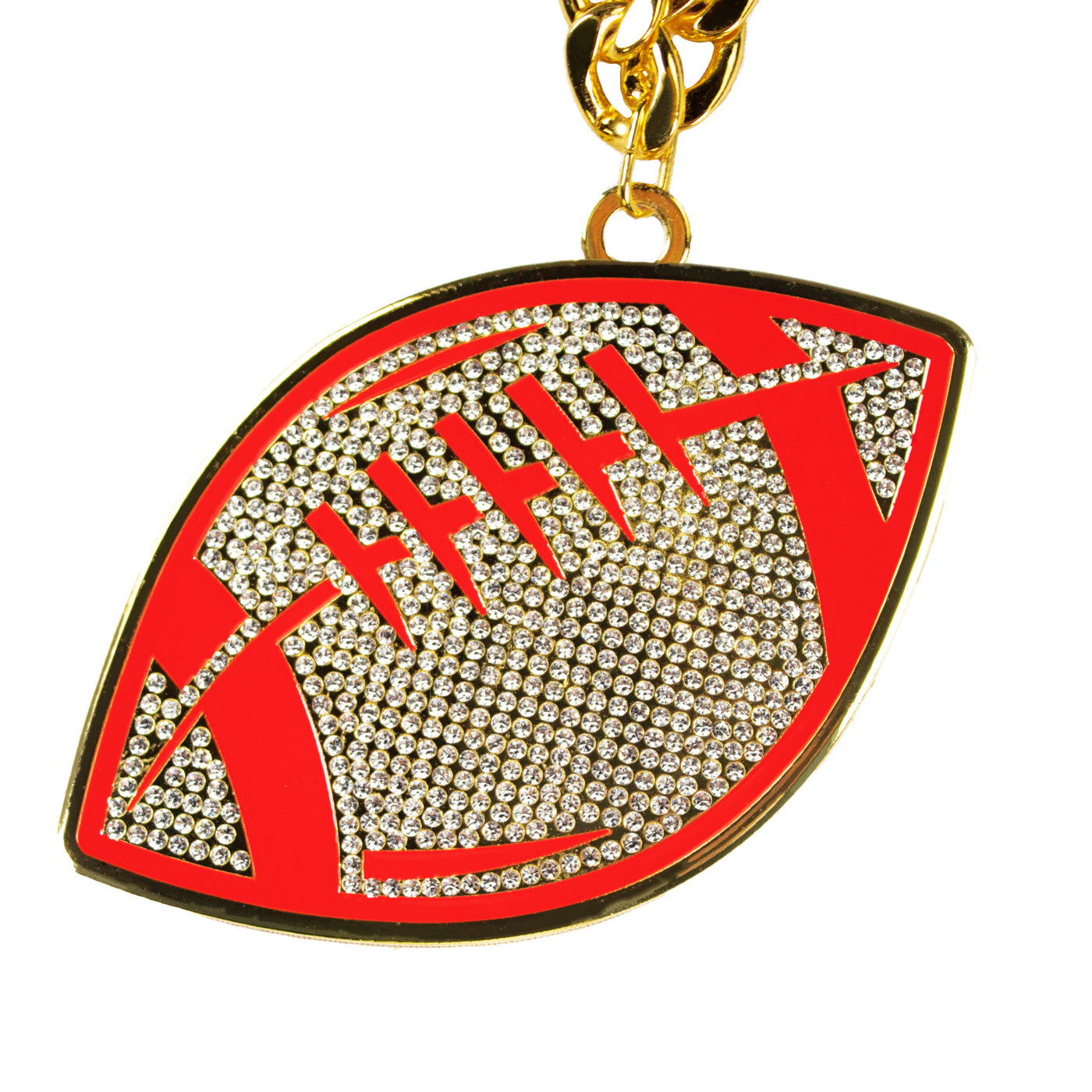 FOOTBALL STONE CHAIN RED/GOLD