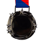 Metallic Grey 3.25" GENERIC BLANK STAR MEDAL