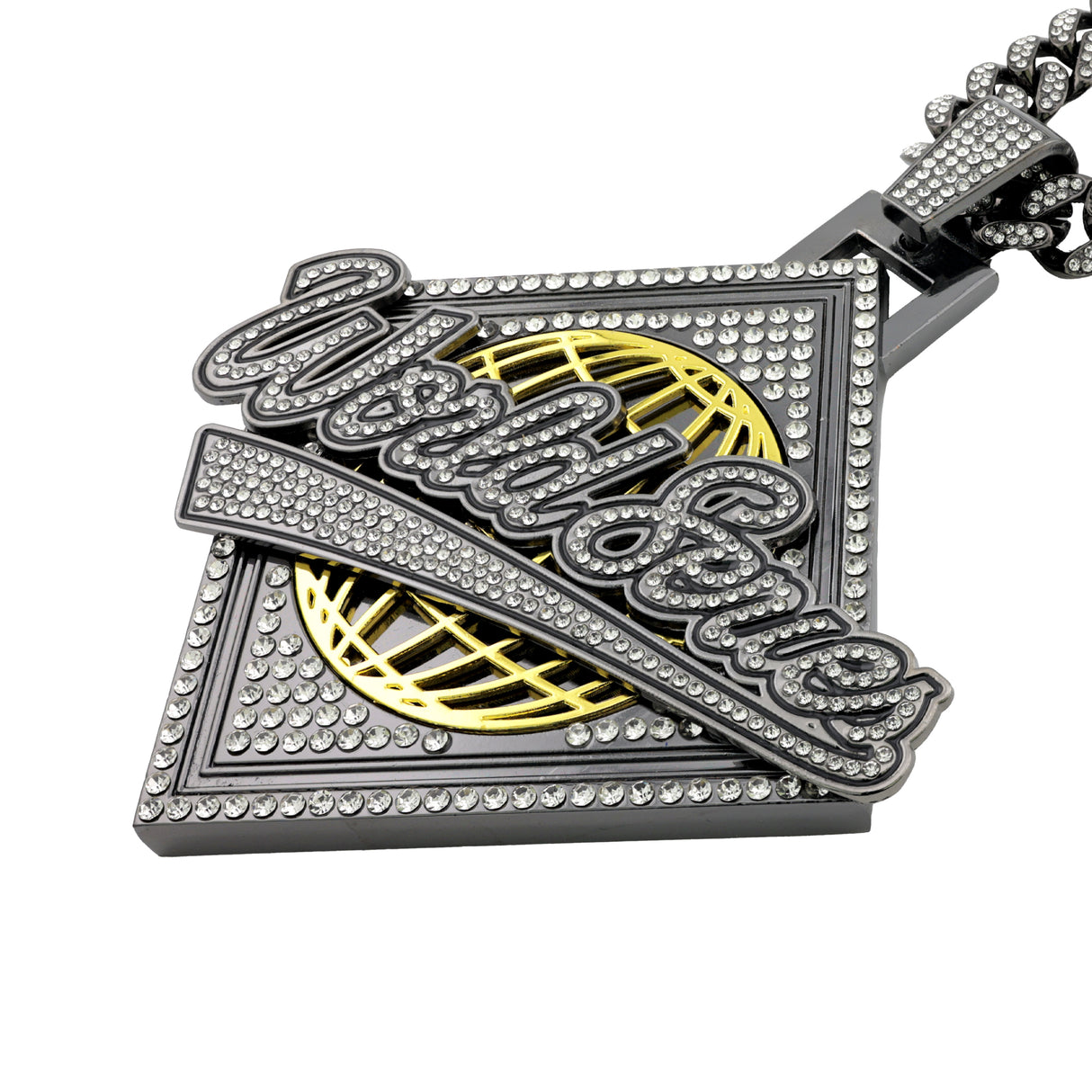 WORLD SERIES GUNMETAL STONE CHAIN