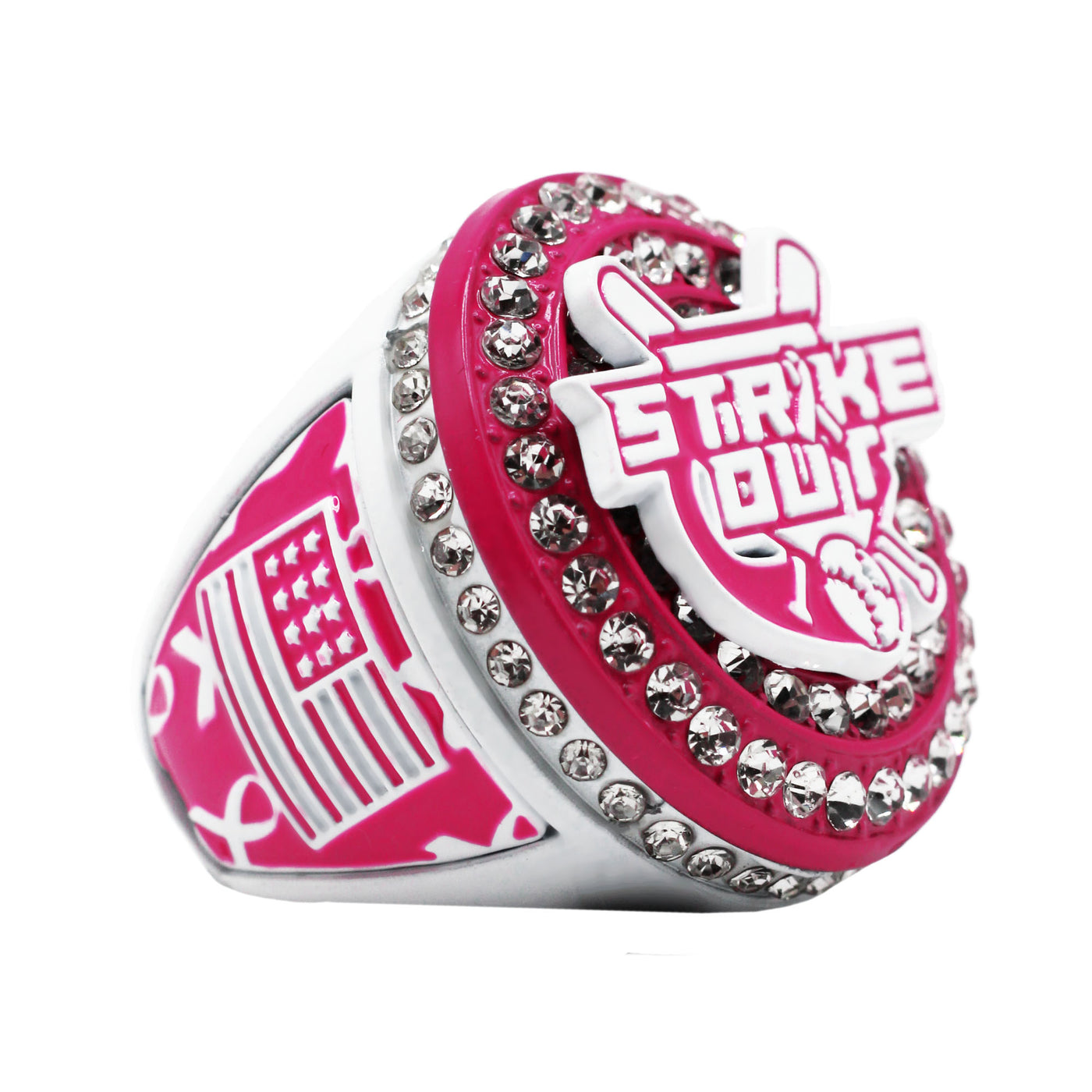 STRIKEOUT 4 CANCER PINK RING
