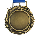 ANTIQUE BRONZE 3.25" GENERIC BLANK STAR MEDAL