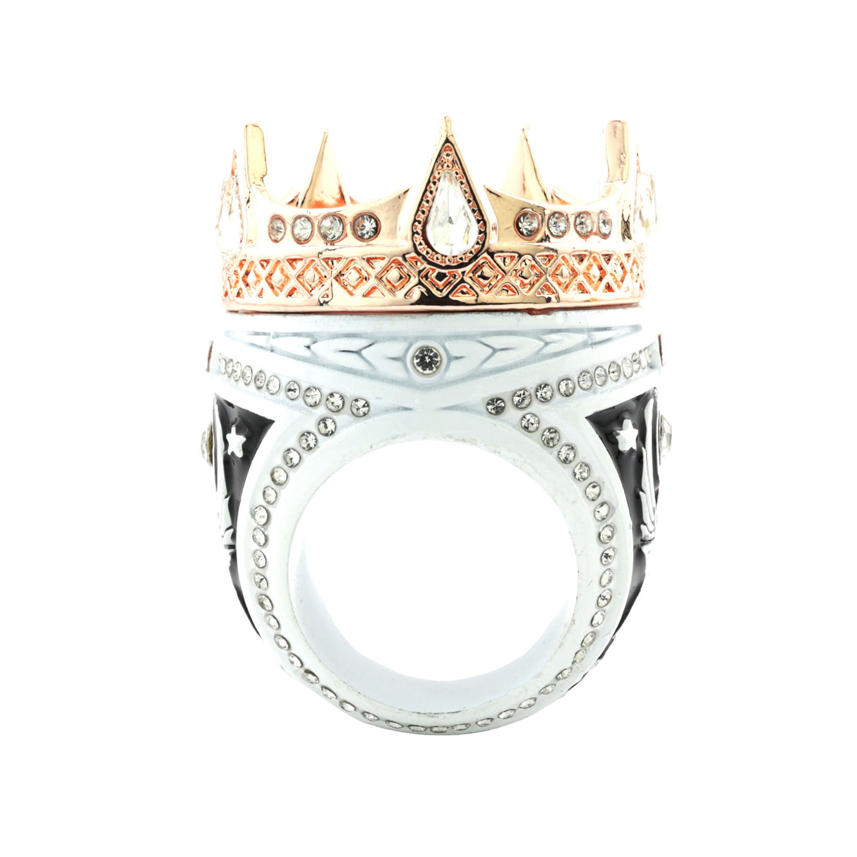 CROWN26 WHITE&ROSE GOLD RING