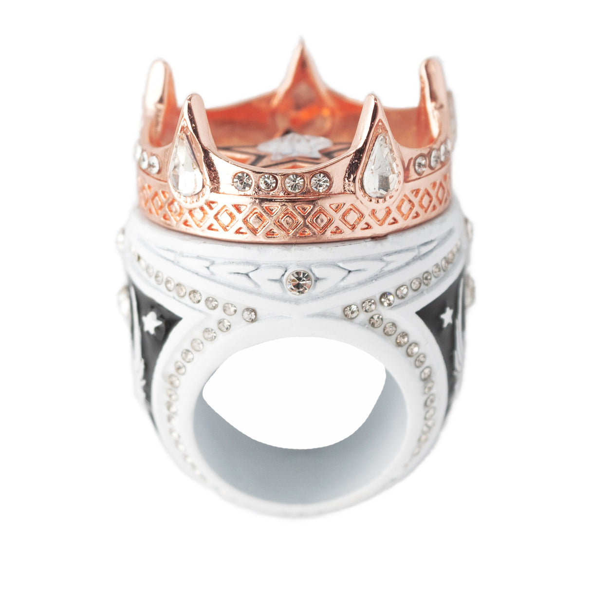 CROWN25 WHITE/ROSE GOLD RING