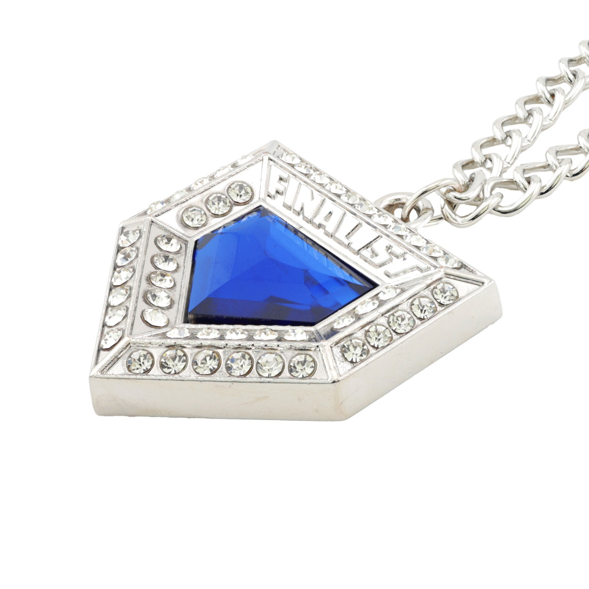 PENDANT26 FINALIST HOMEPLATE CHAIN SILVER/BLUE