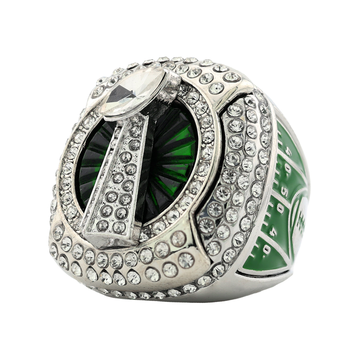 FOOTBALL25 SILVER ALL STONES RING