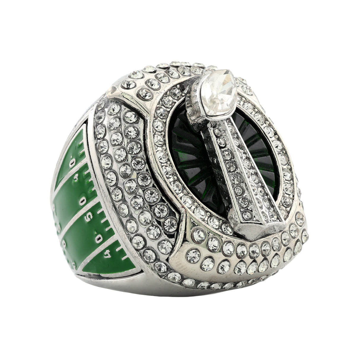 FOOTBALL25 SILVER ALL STONES RING