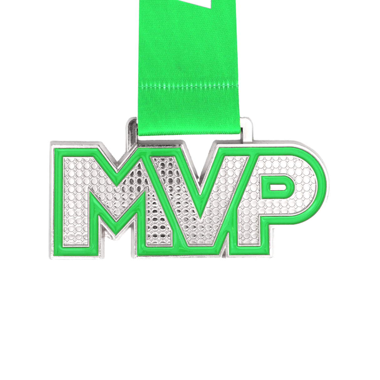 MED25 MVP 4" MEDAL - SILVER/LIME GREEN