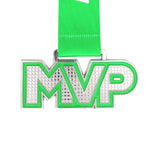 MED25 MVP 4" MEDAL - SILVER/LIME GREEN