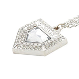 PENDANT26 FINALIST HOMEPLATE CHAIN SILVER/CLEAR